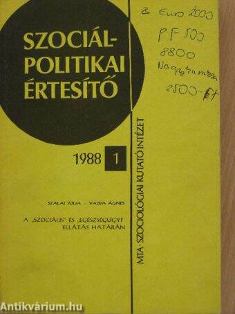 Szociálpolitikai értesítő 1988/1.