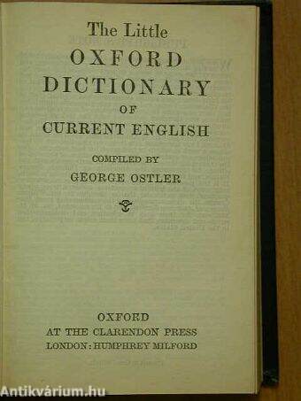 The little Oxford dictionary of current english