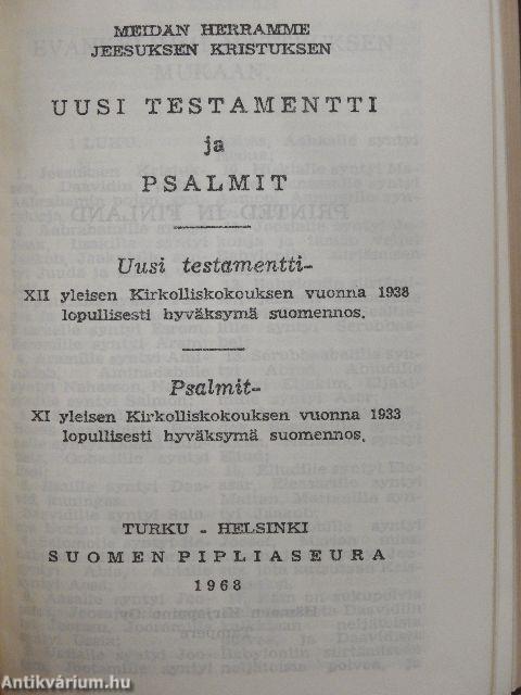 Meidän Herramme Jeesuksen Kristuksen Uusi Testamentti ja Psalmit