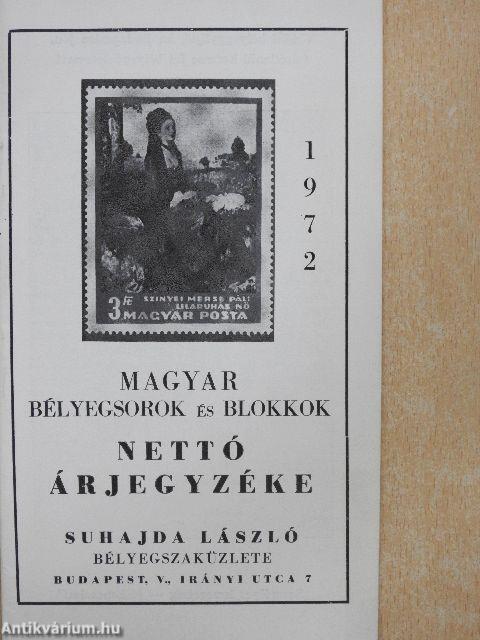 Magyar bélyegsorok és blokkok nettó árjegyzéke 1972