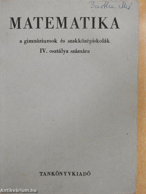 Matematika IV.