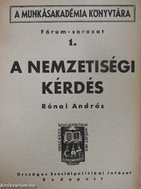 A nemzetiségi kérdés