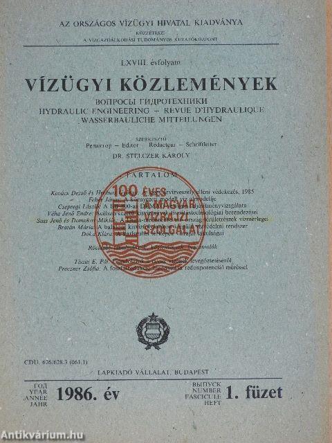 Vízügyi közlemények 1986/1.