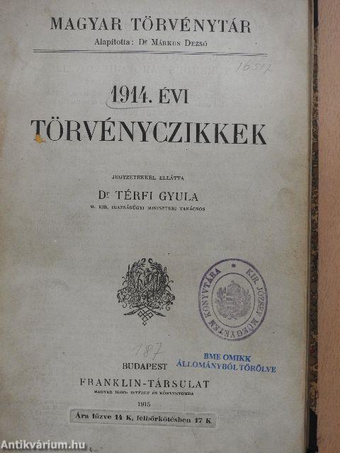 1914. évi törvényczikkek