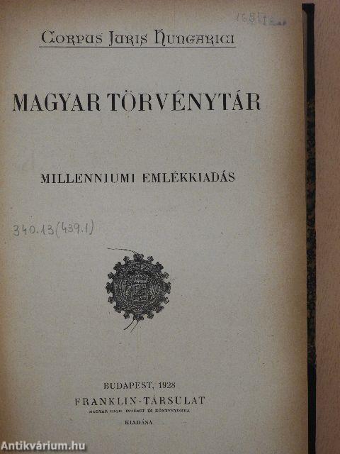 1927. évi törvénycikkek/Pótlások az 1715-1926. évi törvényekhez