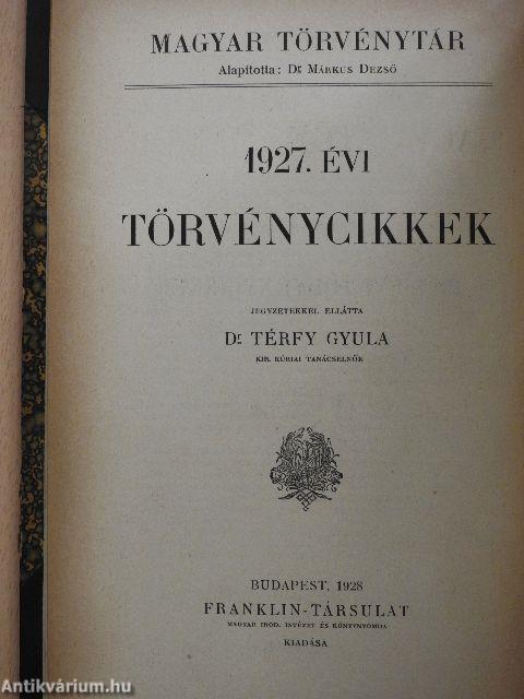 1927. évi törvénycikkek/Pótlások az 1715-1926. évi törvényekhez