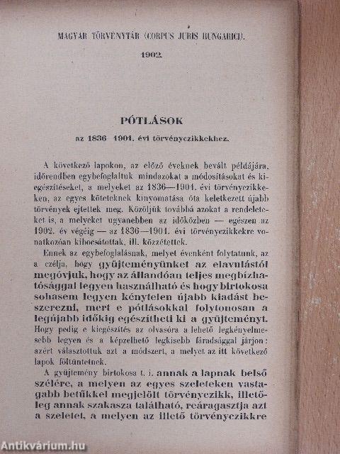 1902. évi törvényczikkek