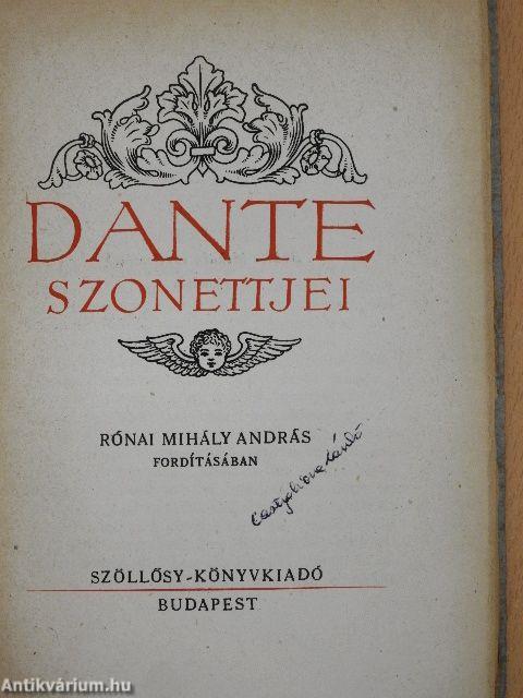 Dante szonettjei (Dr. Castiglione László könyvtárából)