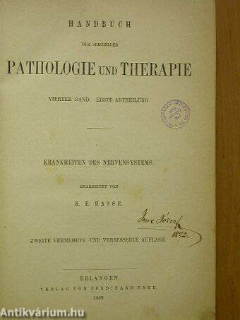 Handbuch der speciellen Pathologie und Therapie IV/1.