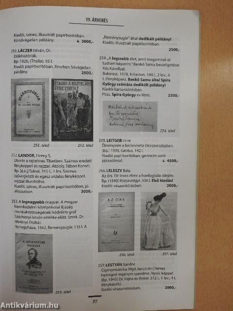 Országház Antikvárium 19. árverés