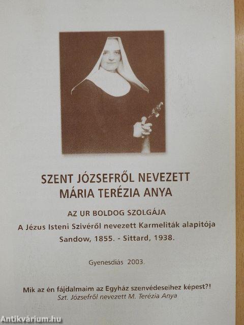 Szent Józsefről nevezett Mária Terézia anya