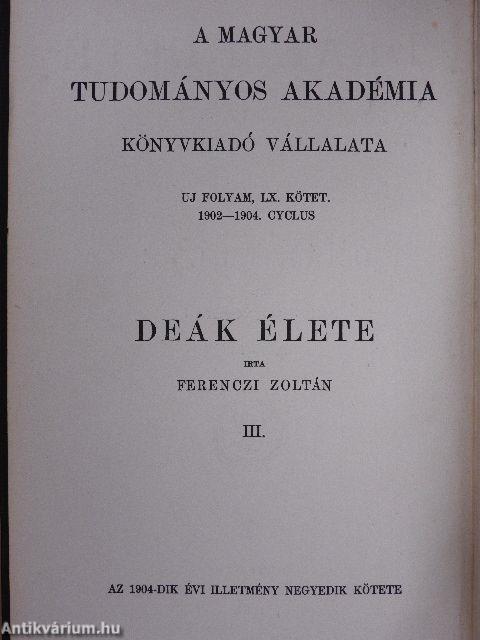 Deák élete III. (töredék)