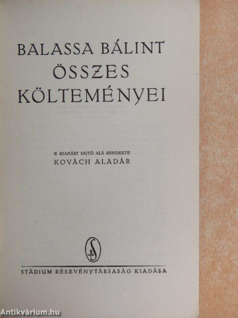 Balassa Bálint összes költeményei