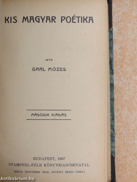 Kis magyar stilisztika/Kis magyar retorika/Kis magyar poétika/A magyar irodalom története főbb vonásokban/A magyar művelődés története/A magyar képzőművészet története