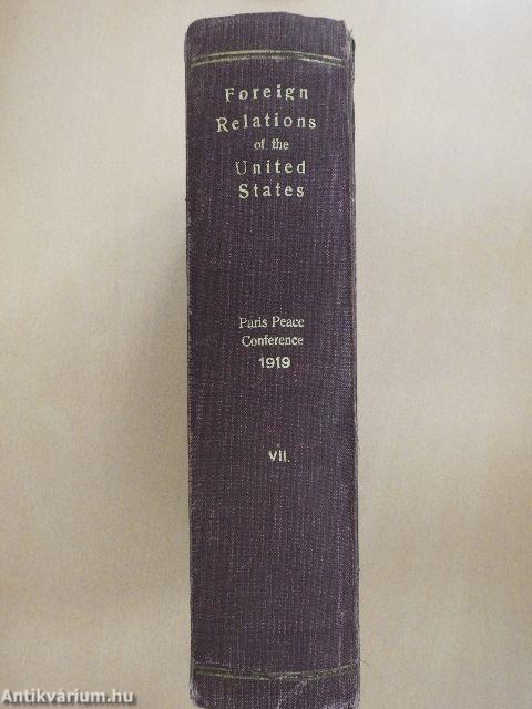 Papers Relating to the Foreign Relations of the United States - The Paris Peace Conference 1919/VII.