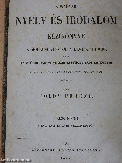 A magyar költészet kézikönyve I. (töredék)