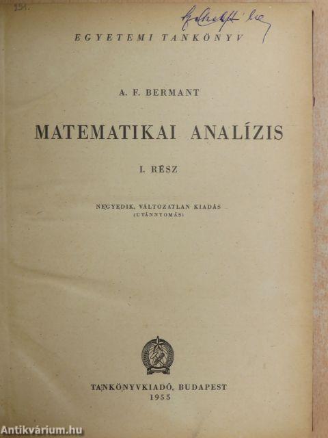 Matematikai analízis I.
