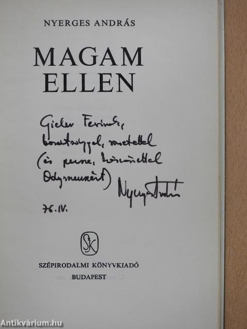 Magam ellen (dedikált példány)