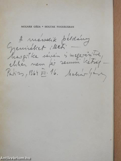 Holtak fogságában (dedikált példány)