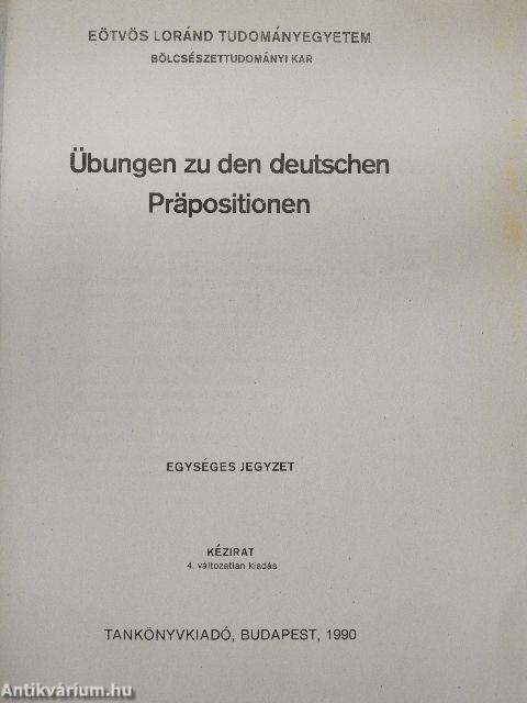 Übungen zu den deutschen Präpositionen