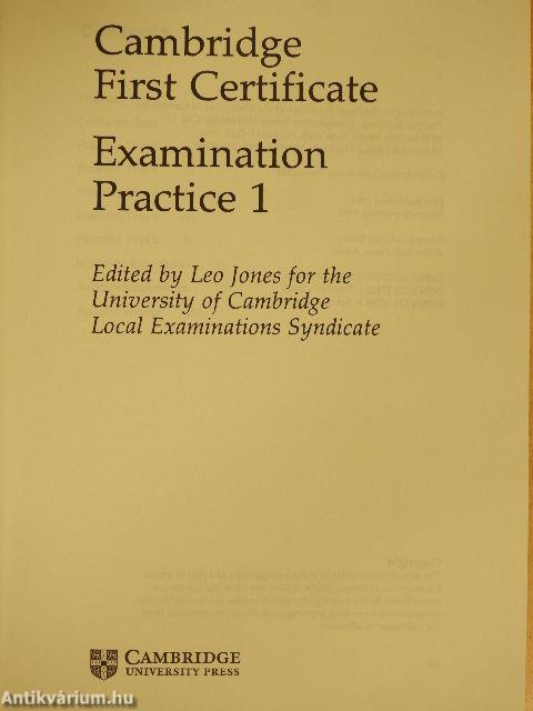 Cambridge First Certificate Examination Practice 1