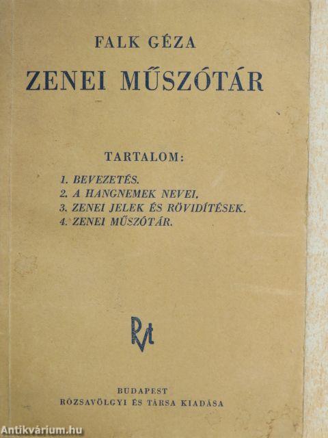 Zenei műszótár