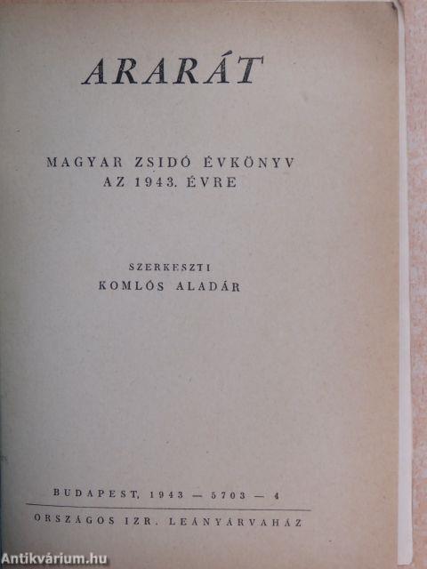 Ararát - Magyar zsidó évkönyv az 1943. évre