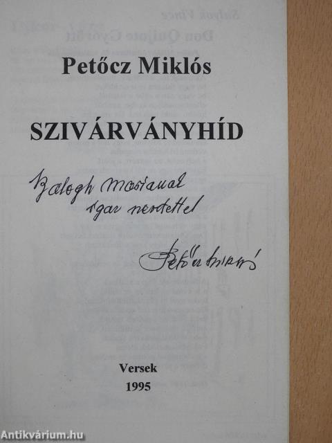 Szivárványhíd (dedikált példány)