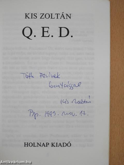 Q. E. D. (dedikált példány)