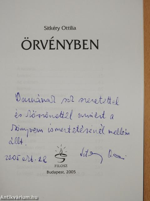 Örvényben (dedikált példány)