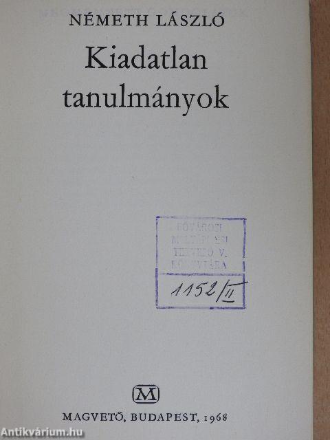 Kiadatlan tanulmányok II.