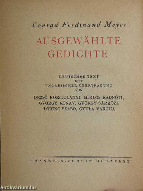 Conrad Ferdinand Meyer válogatott versei (Dr. Castiglione László könyvtárából)