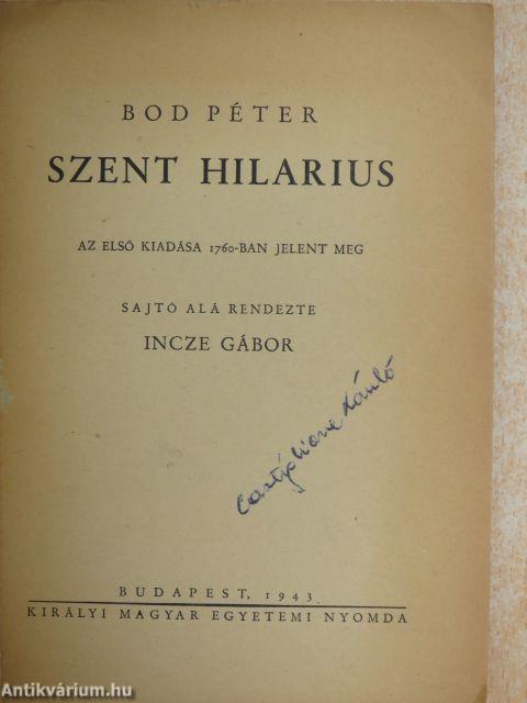 Szent Hilarius (Dr. Castiglione László könyvtárából)