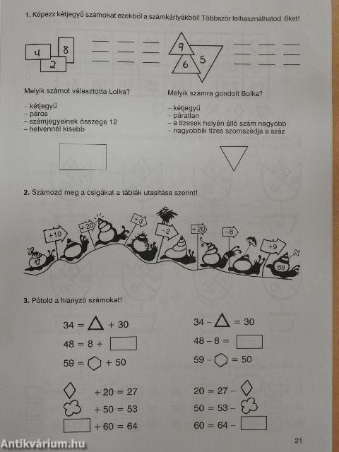 Általános iskolai gyakorlófüzetek - Matematika 2. osztály