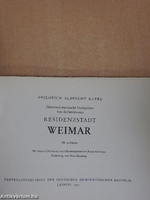 Historisch-statistische Nachrichten von der berühmten Residenzstadt Weimar