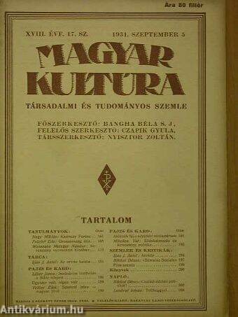 Magyar Kultúra 1931. szeptember 5.