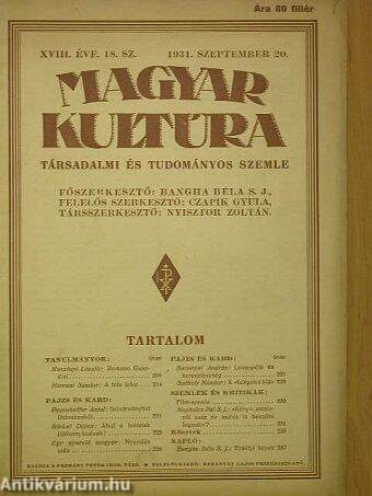 Magyar Kultúra 1931. szeptember 20.