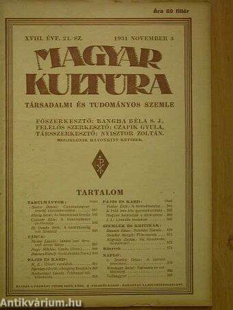Magyar Kultúra 1931. november 5.