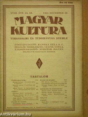 Magyar Kultúra 1931. december 20.