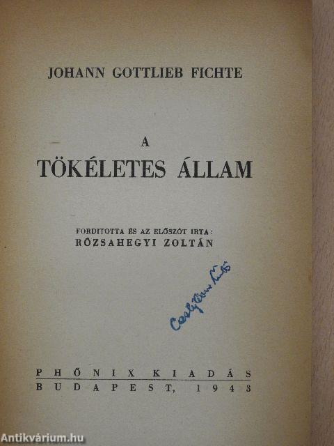 A tökéletes állam (Dr. Castiglione László könyvtárából)