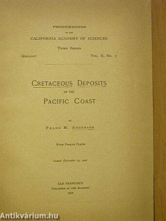 Cretaceous Deposits of the Pacific Coast