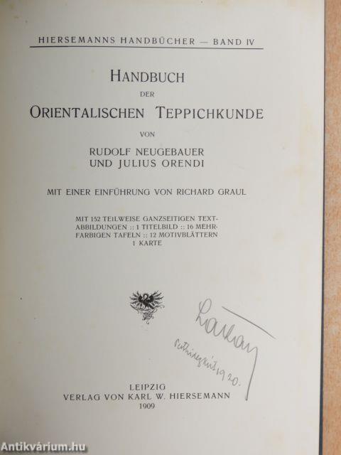 Handbuch der Orientalischen Teppichkunde