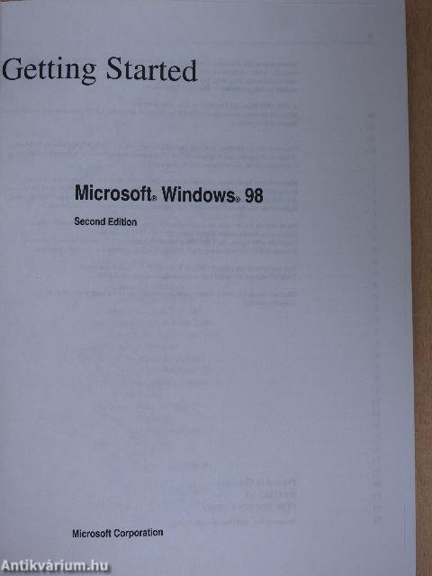 Getting Started Microsoft Windows 98