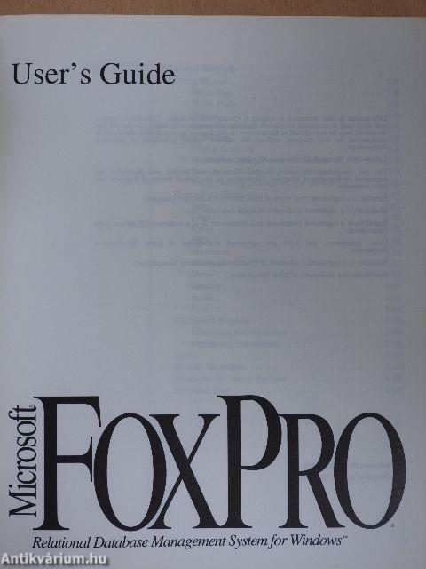 Microsoft FoxPro - User's Guide