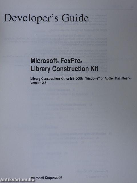 Microsoft FoxPro - Developer's Guide