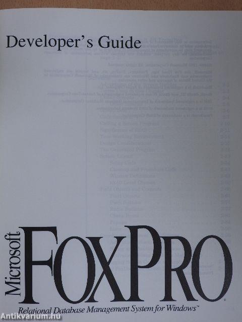 Microsoft FoxPro - Developer's Guide