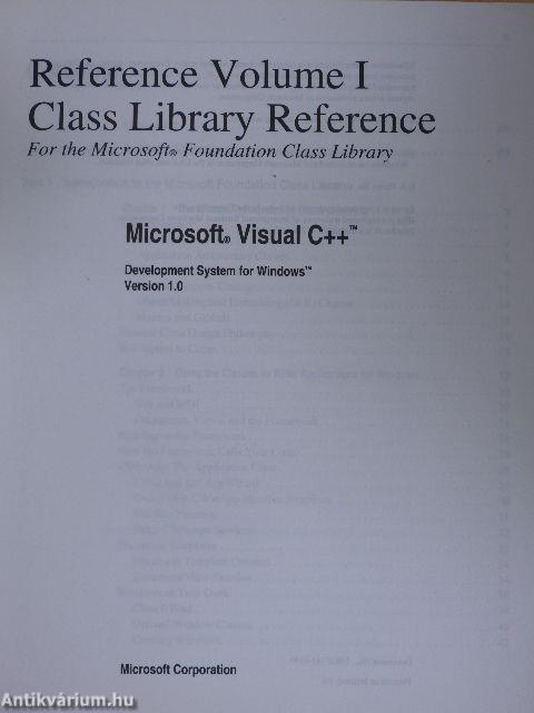 Microsoft Visual C++ - Reference I.