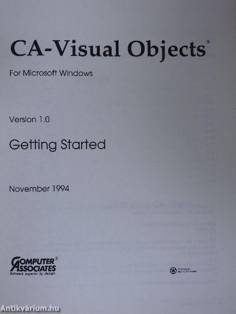 CA-Visual Objects For Microsoft Windows - Getting Started