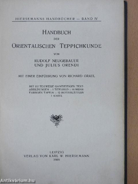 Handbuch der Orientalischen Teppichkunde