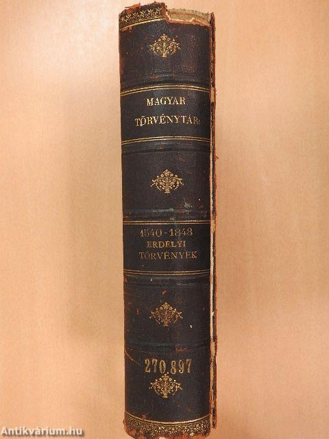 1540-1848. évi erdélyi törvények (rossz állapotú)